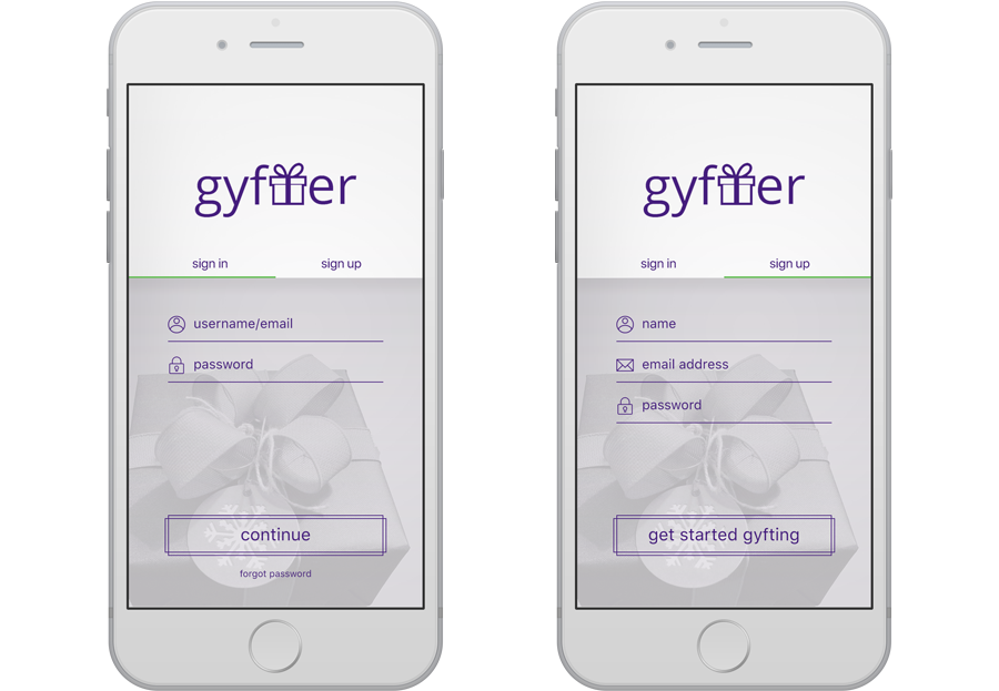 Gyfter sign on/in